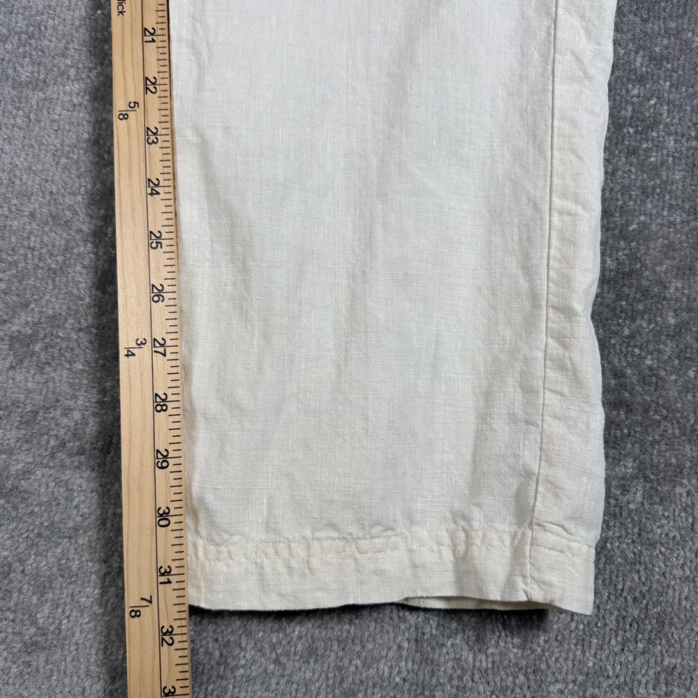 Bohio Pants Mens 34x31 Off White Cream 100% Linen Straight Leg Flat Front Casual - Picture 6 of 7